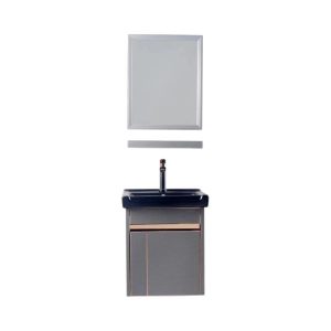 BLN CERAMIC BASIN BK WITH SS CABINET MDG 400 C/W SS MIRROR SET BLN_2050MDG_SET