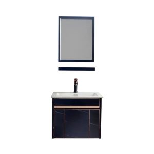 BLN CERAMIC BASIN WITH SS CABINET FB 500 C/W AL MIRROR SET BLN_2038BK_SET
