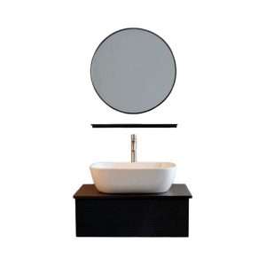 BLN ART BASIN COMBINATION TABLE TOP WITH S/S WALL MOUNTED BRACKET C/W AL MIRROR SET BLN_2041FB_SET